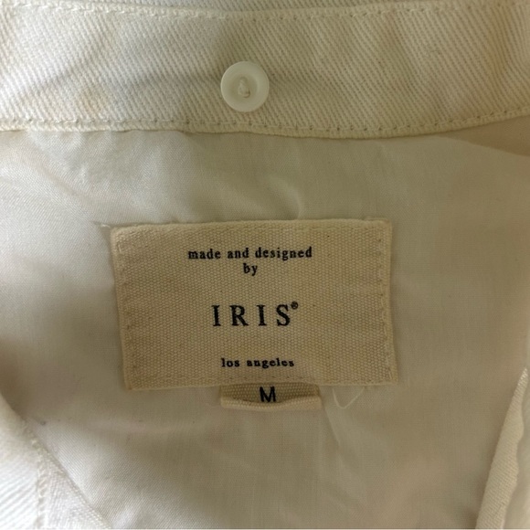 Iris Womens Medium White Cropped Denim Jean Jacket - Picture 7 of 8